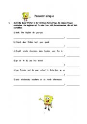 English worksheet: present simple