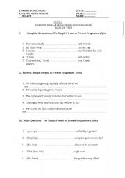 English worksheet: present simple