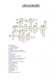 English Worksheet: CROSSWORD