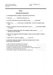 English worksheet: REFLEXIVE PRONOUNS