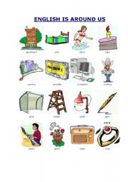 English Worksheet: English is around us