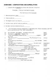 English Worksheet: Comparatives and superlatives