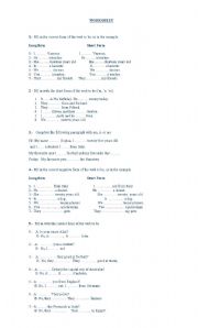 English Worksheet: VERB TO BE