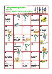 English Worksheet: Snake and Ladders Game