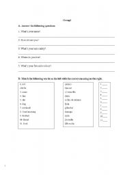 English worksheet: Diagnosis test