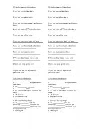 English Worksheet: shops