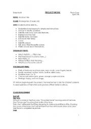 English Worksheet: All about me - Project