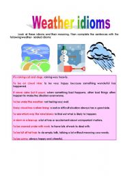 English Worksheet: weather idioms