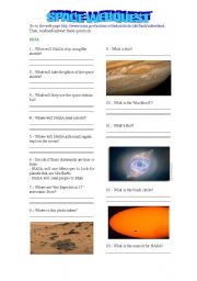 English Worksheet: SPACE WEBQUEST