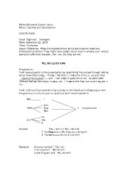 English Worksheet: lesson plan for yes no questions 