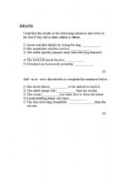 English Worksheet: Adverbs
