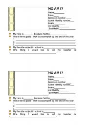 English worksheet: Who am I