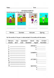 English Worksheet: seasons & months