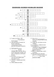 Business vocabulary crossword + key