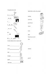 English worksheet: Spelling and Vocabulary Test