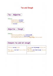 English Worksheet: TOO AND ENOUGH