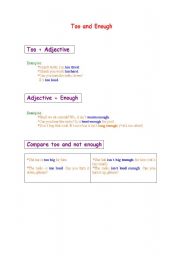 English Worksheet: TOO AND ENOUGH