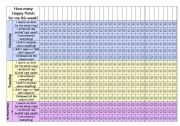 English Worksheet: Happy Points Reward Chart