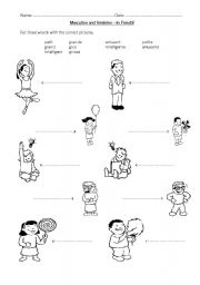 English Worksheet: Gender - Male and female words