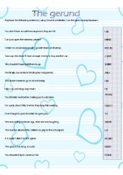 English Worksheet: Gerund - REPHRASING