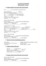 English Worksheet: Listening Comprehension - Britney Spears: 