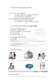 English worksheet: can