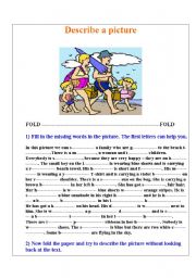 English Worksheet: Describe a picture