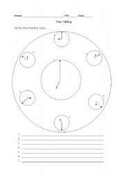 English worksheet: Time Telling