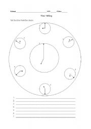 English Worksheet: Time Telling