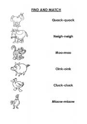 English Worksheet: Animal Sounds