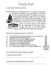 English Worksheet: Simple past - reading activity