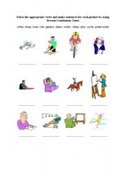 English Worksheet: present continuous