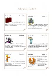 English Worksheet: Role-play cards Set 4