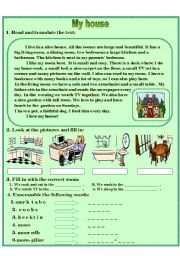 English Worksheet: My house