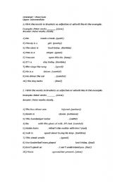 English worksheet: adjectives and adverbs