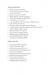 English Worksheet: Reported Speech