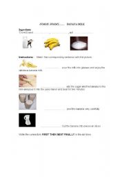 English worksheet: jummy jummy banana milk