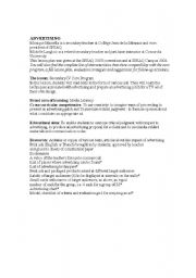 English Worksheet: Advertising