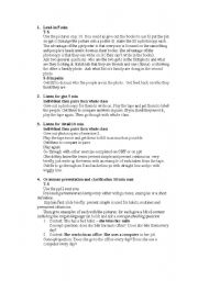 English worksheet: lesson plan