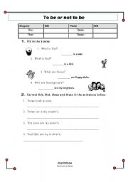 English Worksheet: this that these those