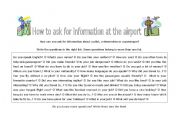 English Worksheet: Asking questions at the airport