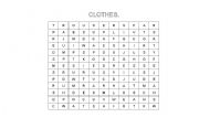 English Worksheet: CLOTHES CROSSWORD