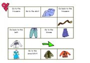 English Worksheet: CLOTHES BOARD GAME, ELEMENTARY