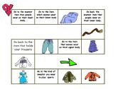 English Worksheet: CLOTHES BOARD GAME- INTERMEDIATE