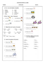 quiz with demonstratives