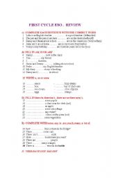 English Worksheet: grammar exam