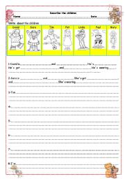 English Worksheet: Describe the children