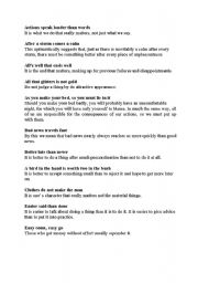 English Worksheet: English Proverbs 1