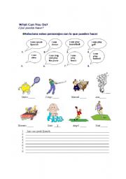 English Worksheet: What can you do?