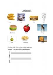 English Worksheet: What can you eat?